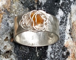 Nested amber ring