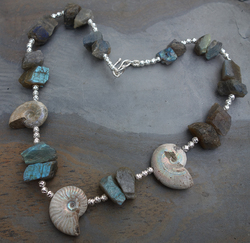 Labradorite & ammonite necklace